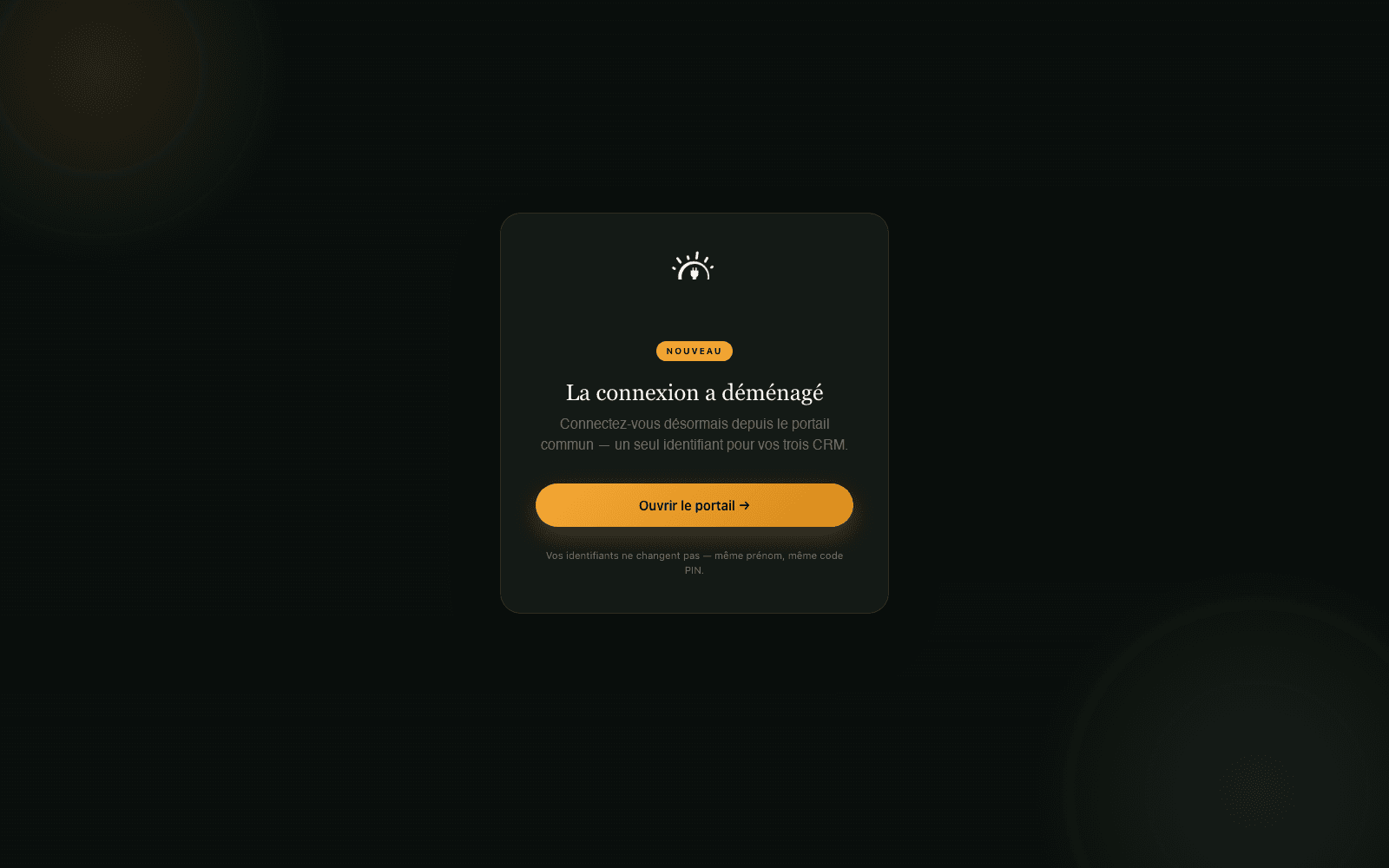 Plein Sud — Écran de connexion